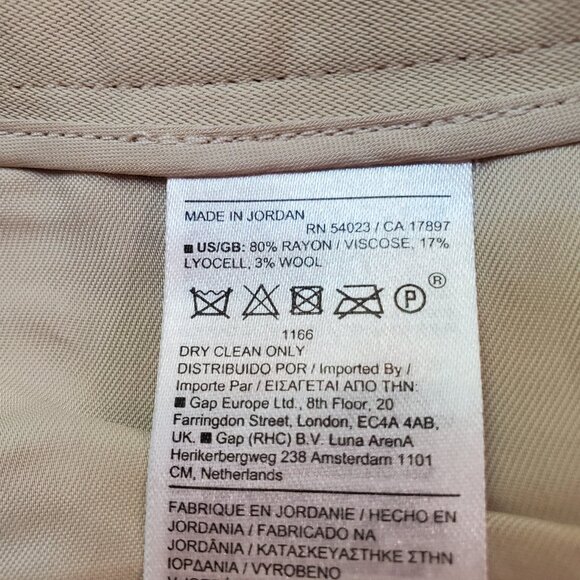 NEW BANANA REPUBLIC SZ 12 High-Rise Pleated Wide-Leg Drapey Pant in Light Beige - Picture 6 of 7